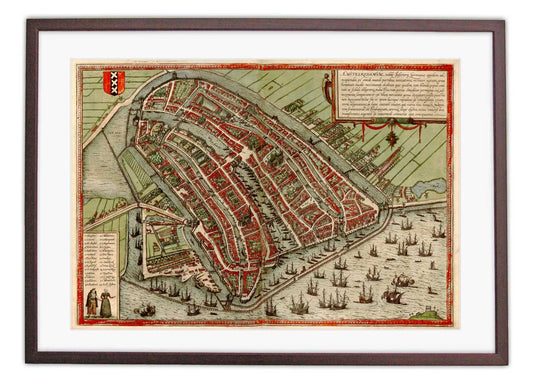 Oude kaart Amsterdam - Amstelredamum in 1580