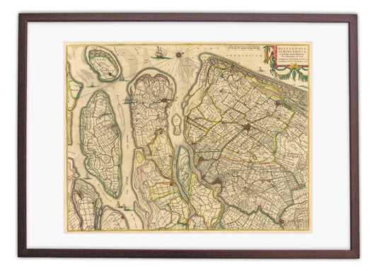 Oude kaart Delfland-Schieland - Blaeu