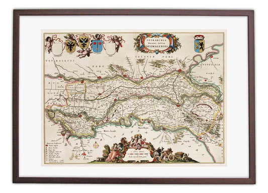 Oude kaart Hertogdom Nijmegen