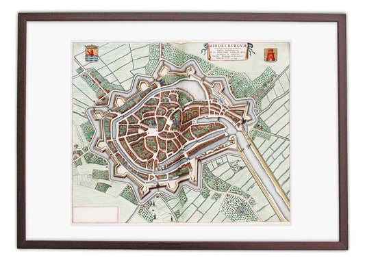 Oude kaart Middelburg - Blaeu