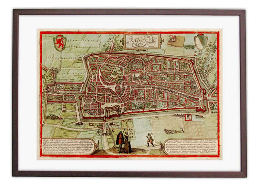 Oude kaart Utrecht - Trajectum in 1580