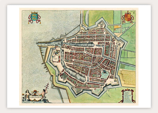 Harlingen - oude kaart De Wit