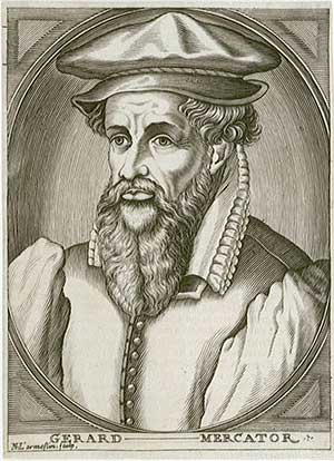 De oude kaarten van Gerard Mercator