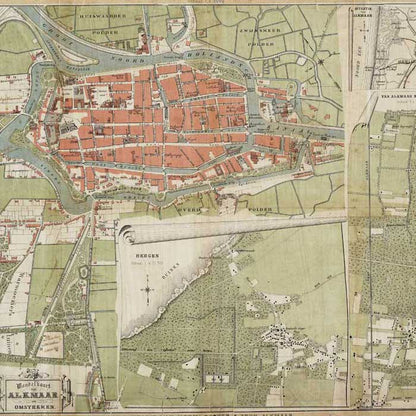 Alkmaar wandelkaart 1883 - oude kaart