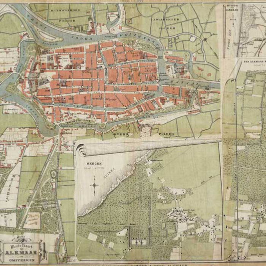 Alkmaar wandelkaart 1883 - oude kaart