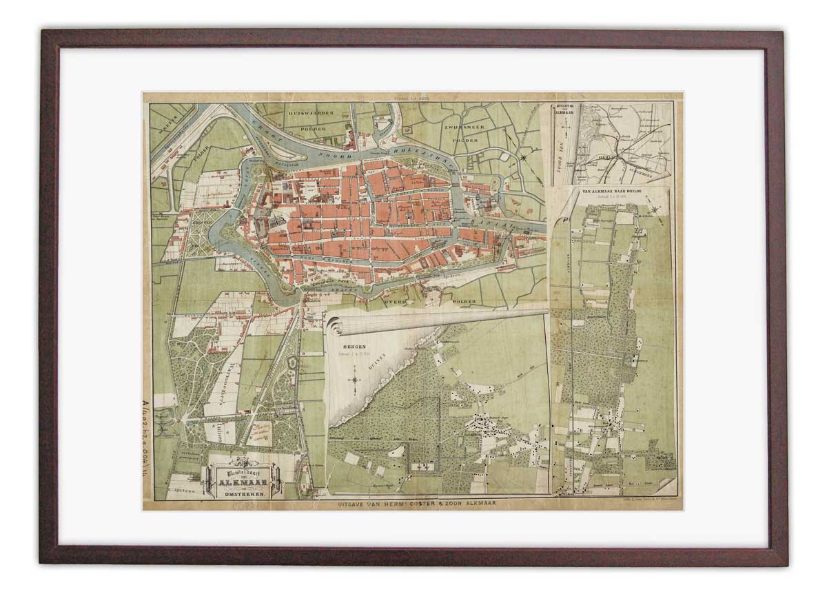 Alkmaar wandelkaart 1883 - oude kaart