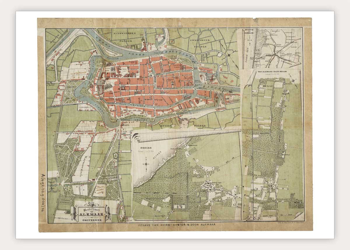Alkmaar wandelkaart 1883 - oude kaart