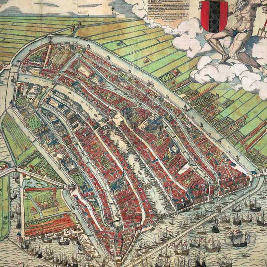 Amsterdam in vogelvlucht - oude kaart