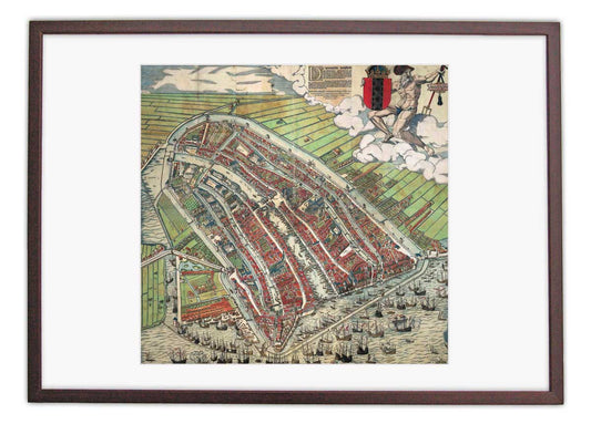 Amsterdam in vogelvlucht - oude kaart