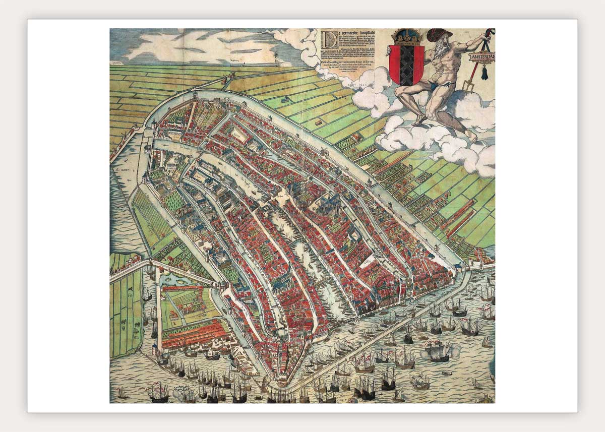 Amsterdam in vogelvlucht - oude kaart