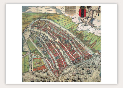 Amsterdam in vogelvlucht - oude kaart