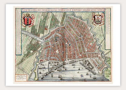 Amsterdam - oude kaart van Blaeu