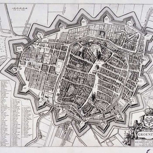 Groningen - oude kaart van Blaeu