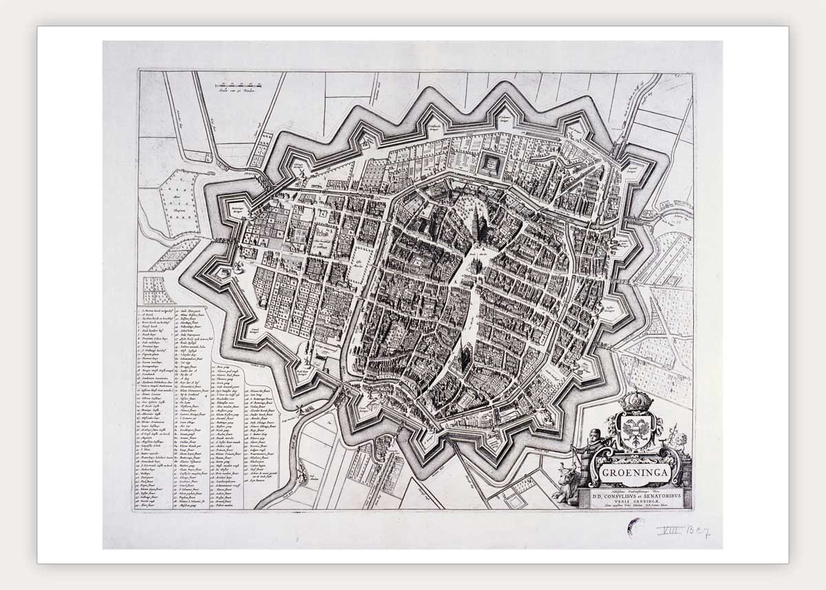Groningen - oude kaart van Blaeu