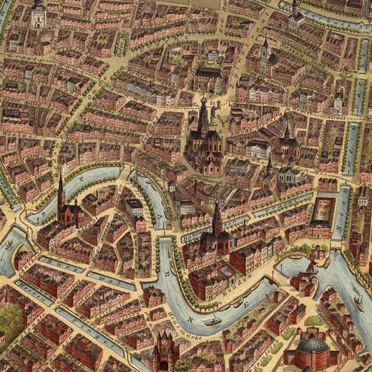 Haarlem in vogelvlucht - oude kaart