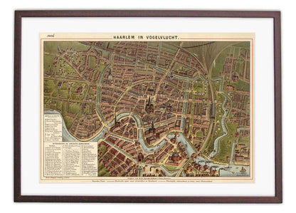 Haarlem in vogelvlucht - oude kaart