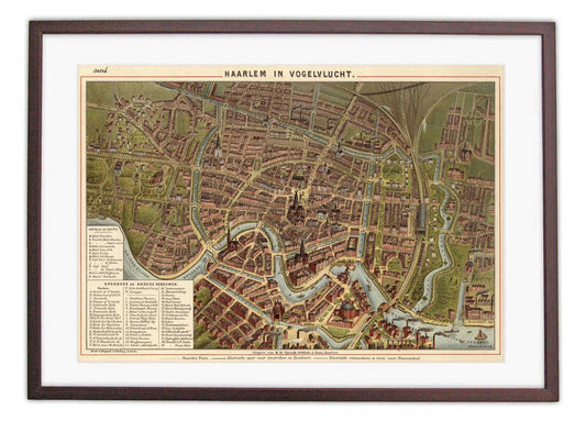 Haarlem in vogelvlucht - oude kaart
