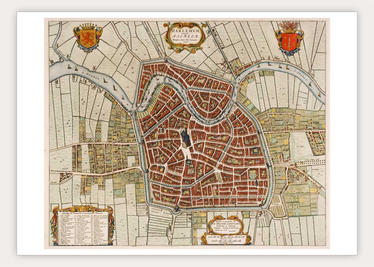 Haarlem - oude kaart van Blaeu