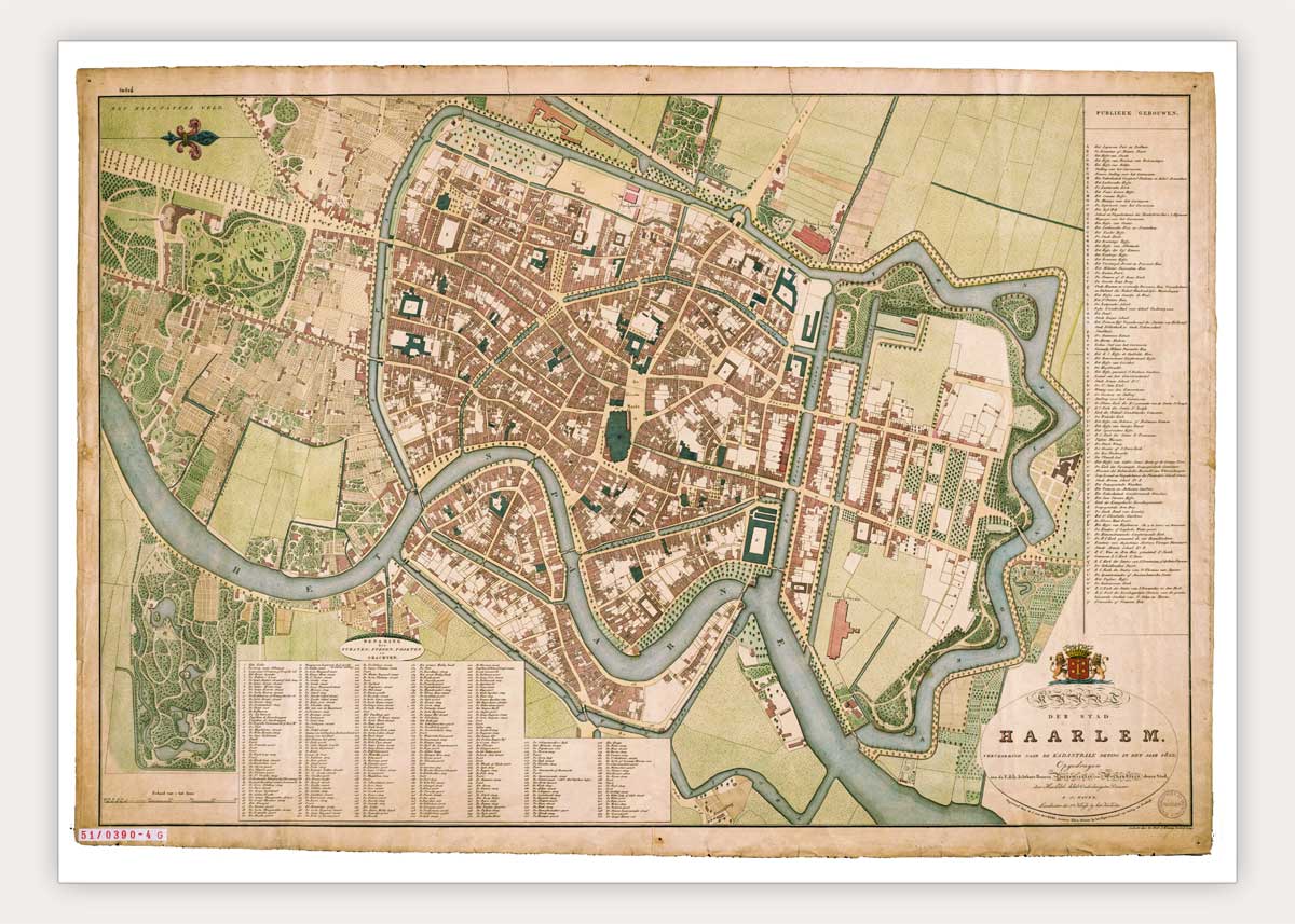 Haarlem - oude kaart van Nautz