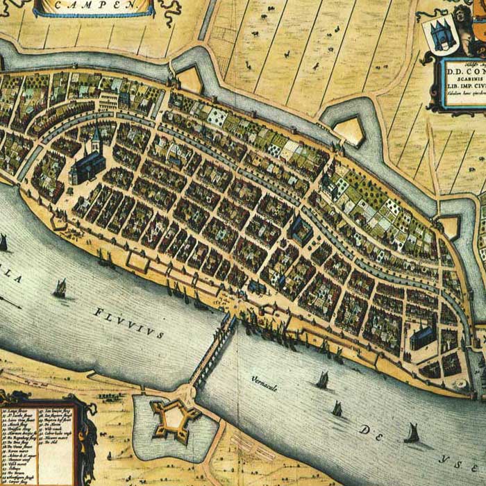 Kampen - oude kaart van Blaeu