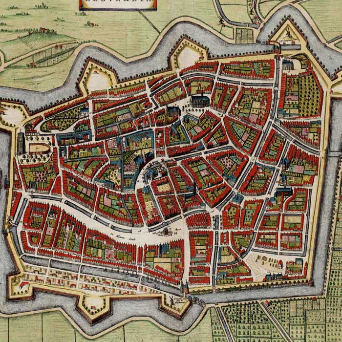 Leeuwarden - oude kaart van Blaeu