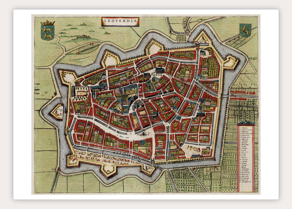 Leeuwarden - oude kaart van Blaeu