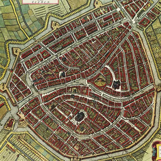Leiden - oude kaart van Blaeu