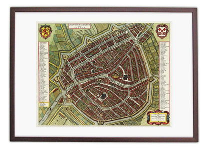 Leiden - oude kaart van Blaeu