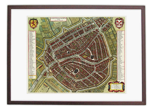 Leiden - oude kaart van Blaeu