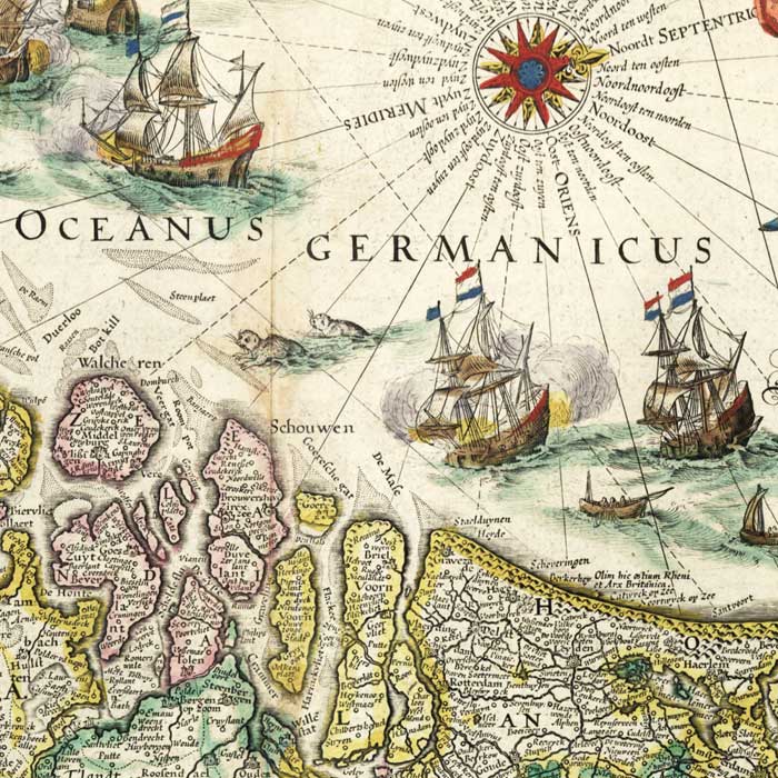 Nederland - Inferioris Germaniae - Oude kaart van Blaeu