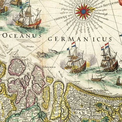 Nederland - Inferioris Germaniae - Oude kaart van Blaeu