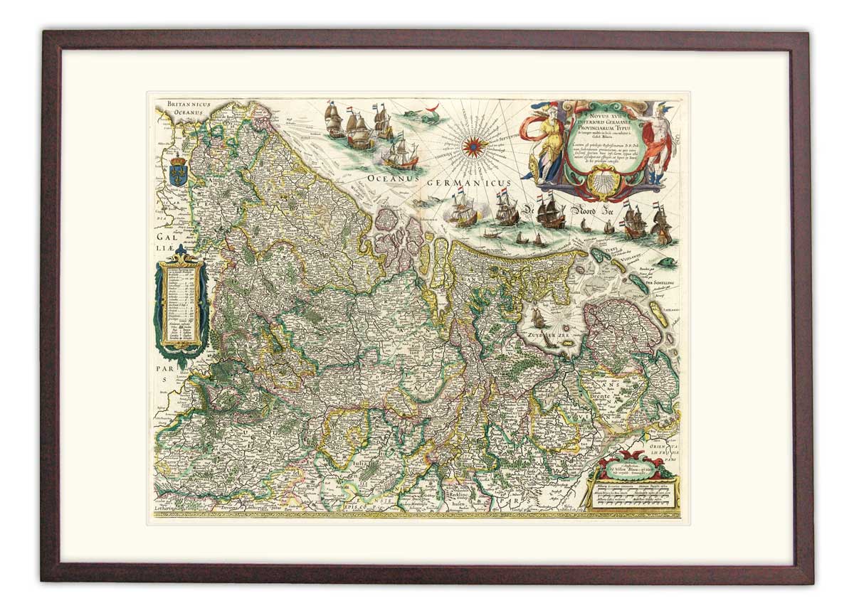 Nederland - Inferioris Germaniae - Oude kaart van Blaeu