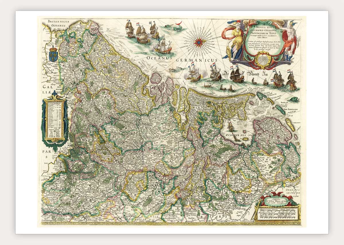 Nederland - Inferioris Germaniae - Oude kaart van Blaeu