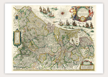 Nederland - Inferioris Germaniae - Oude kaart van Blaeu