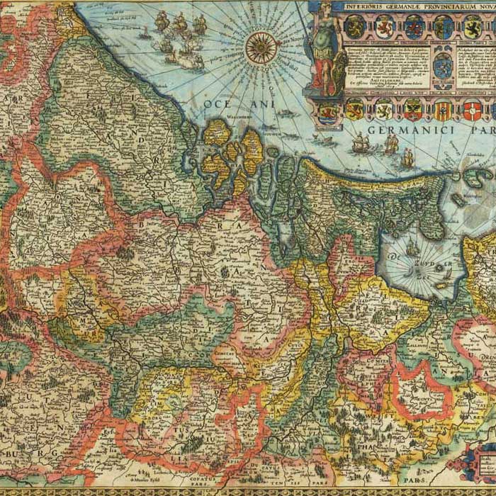 Nederland - Inferioris Germaniae - Oude kaart van Willem Blaeu