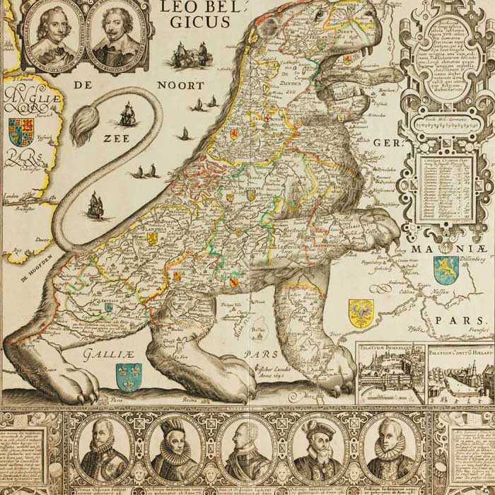 Nederland - Oude kaart Leo Belgicus
