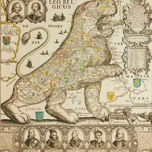 Nederland - Oude kaart Leo Belgicus