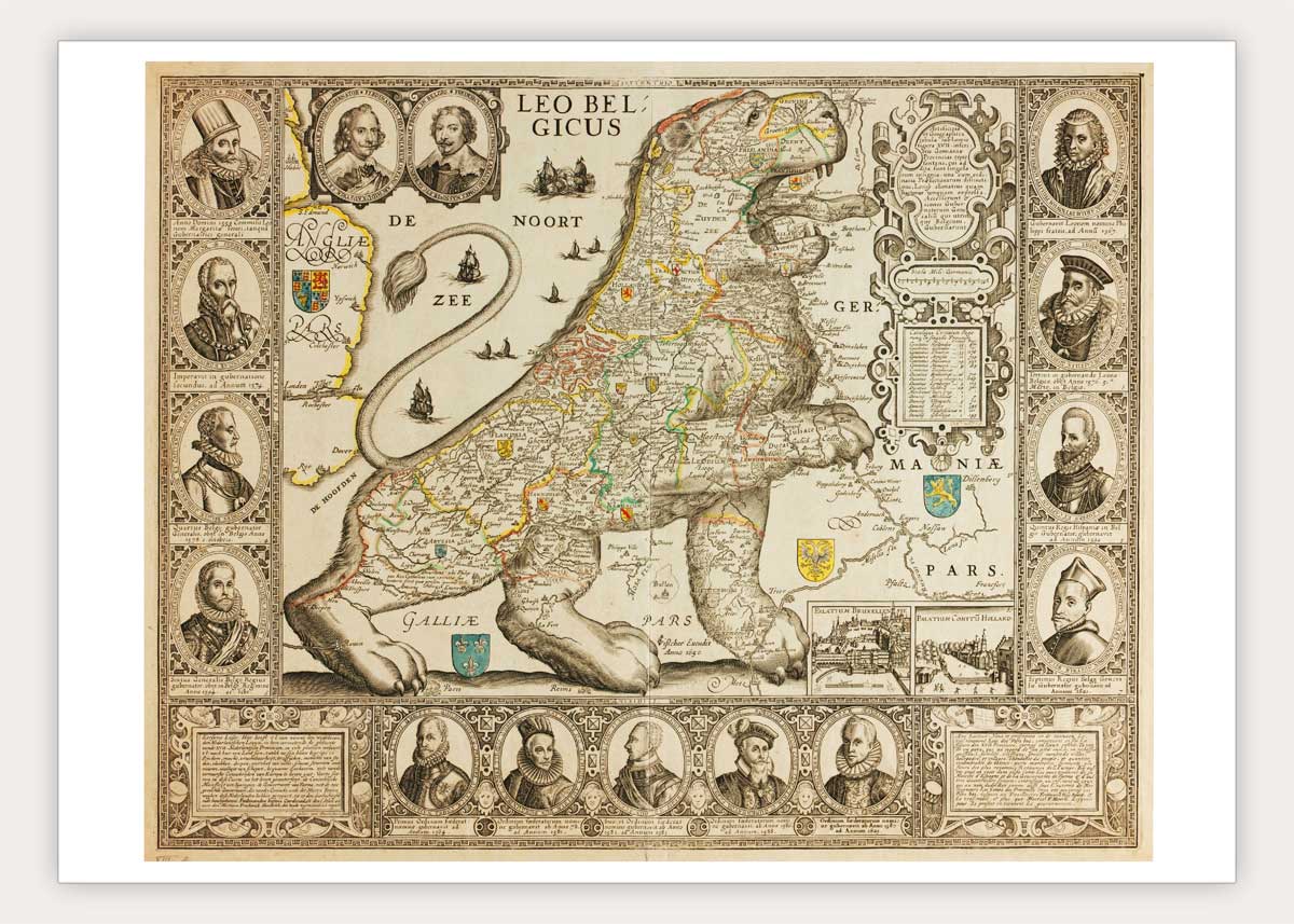 Nederland - Oude kaart Leo Belgicus