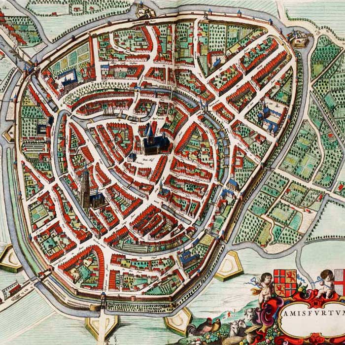Oude kaart Amersfoort - Uit de Atlas van Loon