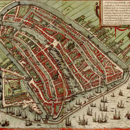 Oude kaart Amsterdam - Amstelredamum in 1580