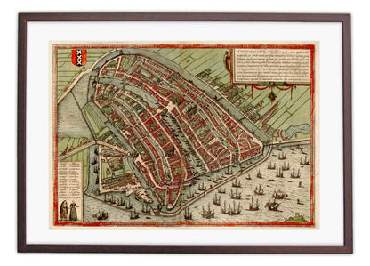 Oude kaart Amsterdam - Amstelredamum in 1580