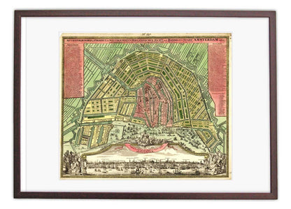 Oude kaart Amsterdam - Handelsstad Amsterdam in 1727