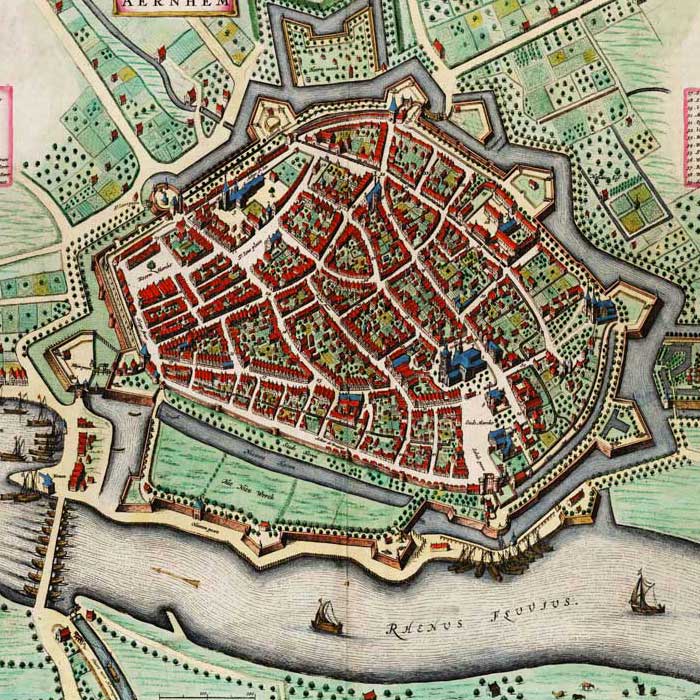 Oude kaart Arnhem - Uit de Atlas van Loon