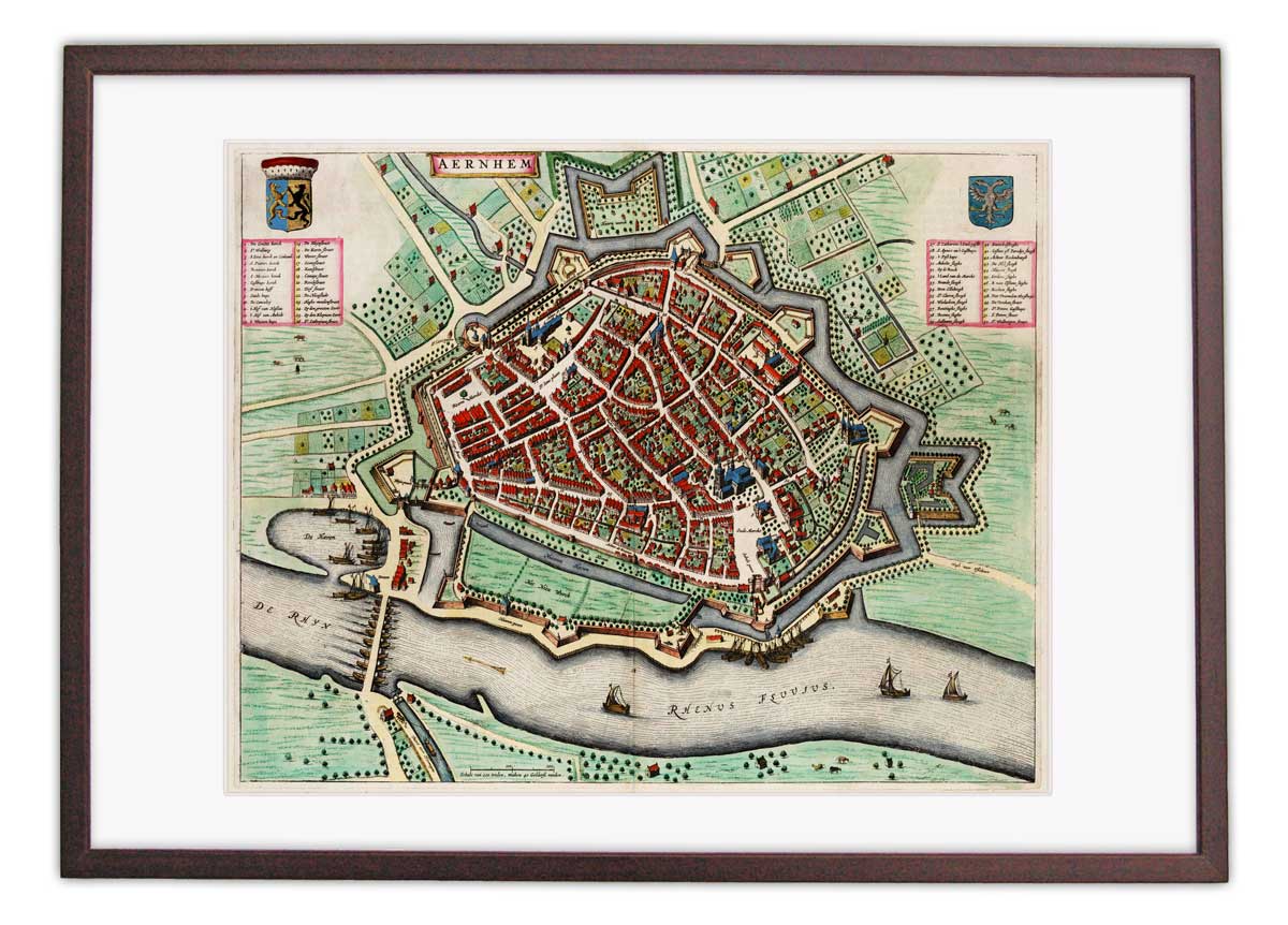 Oude kaart Arnhem - Uit de Atlas van Loon