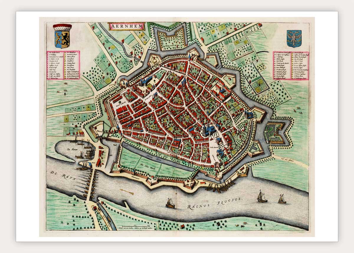 Oude kaart Arnhem - Uit de Atlas van Loon
