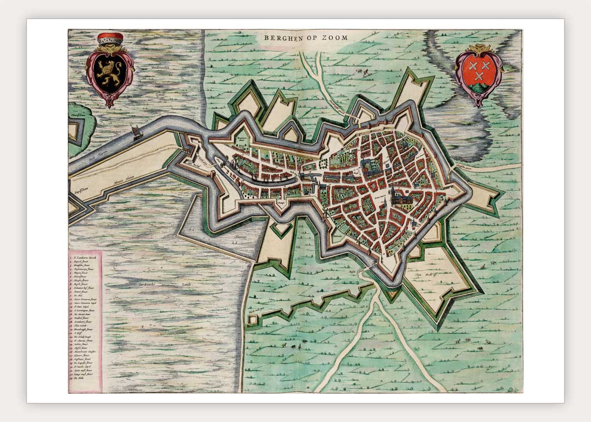 Oude kaart Bergen op Zoom - Blaeu