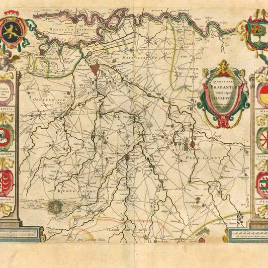 Oude kaart Brabant - Blaeu