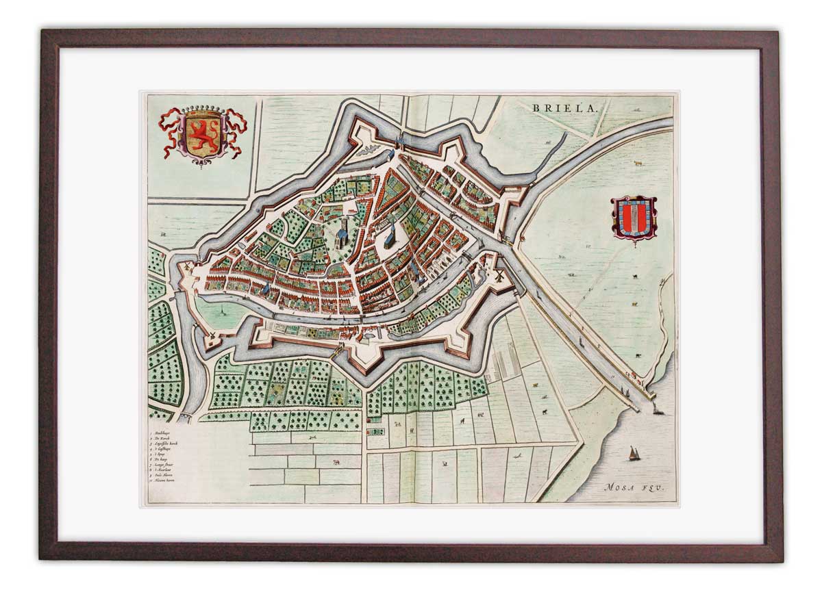 Oude kaart Brielle - Uit de Atlas van Loon