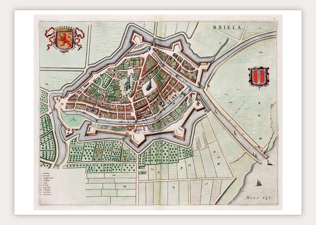 Oude kaart Brielle - Uit de Atlas van Loon