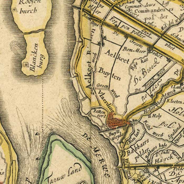 Oude kaart Delfland-Schieland - Blaeu